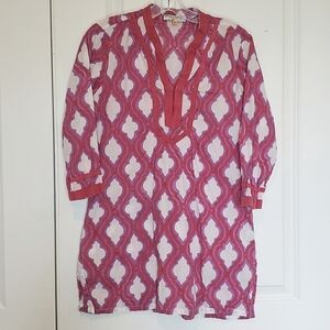 Roberta Roller Rabbit for Paperlime Pink Tile Print Tunic Swim Cover Up S